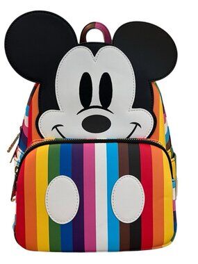 Mickey Mouse Disney Loungefly Pride Rainbow Mini Backpack Bright Colorful NWT